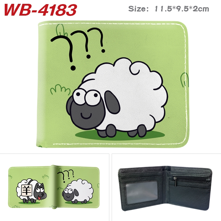 Sheep A Sheep Cartoon Game Color Half Fold Wallet 11.5X9X2CM WB-4183A