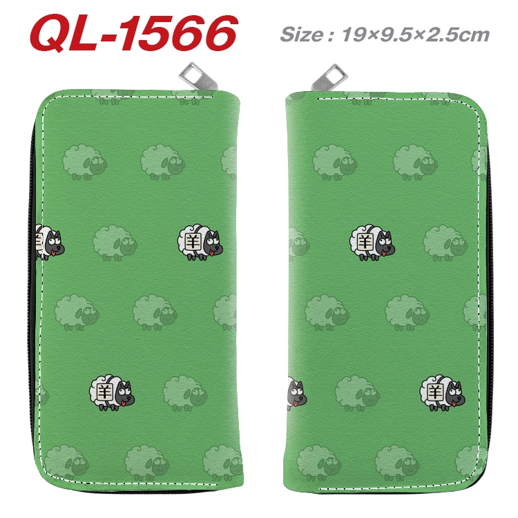 Sheep A Sheep Animation perimeter long zipper wallet 19.5x9.5x2.5cm QL-1566