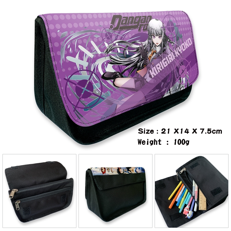 Dangan-Ronpa Velcro canvas zipper pencil case Pencil Bag 21×14×7.5cm