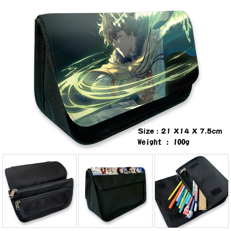 black clover Velcro canvas zipper pencil case Pencil Bag 21×14×7.5cm