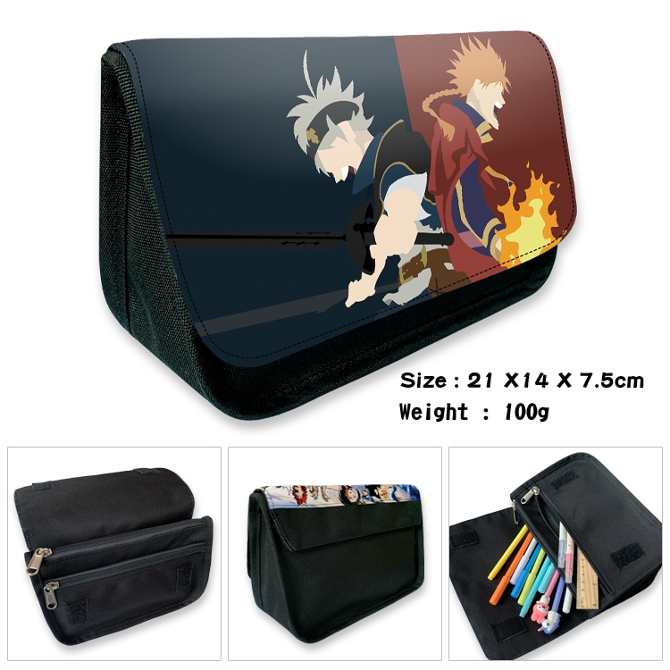 black clover Velcro canvas zipper pencil case Pencil Bag 21×14×7.5cm