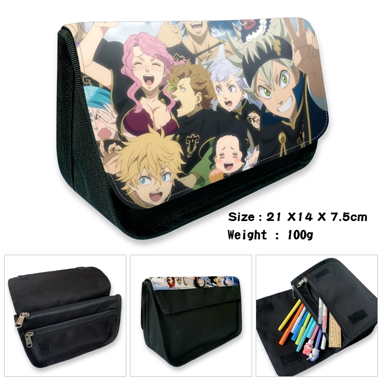 black clover Velcro canvas zipper pencil case Pencil Bag 21×14×7.5cm