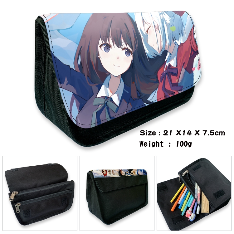 LycorisRecoil Velcro canvas zipper pencil case Pencil Bag 21×14×7.5cm