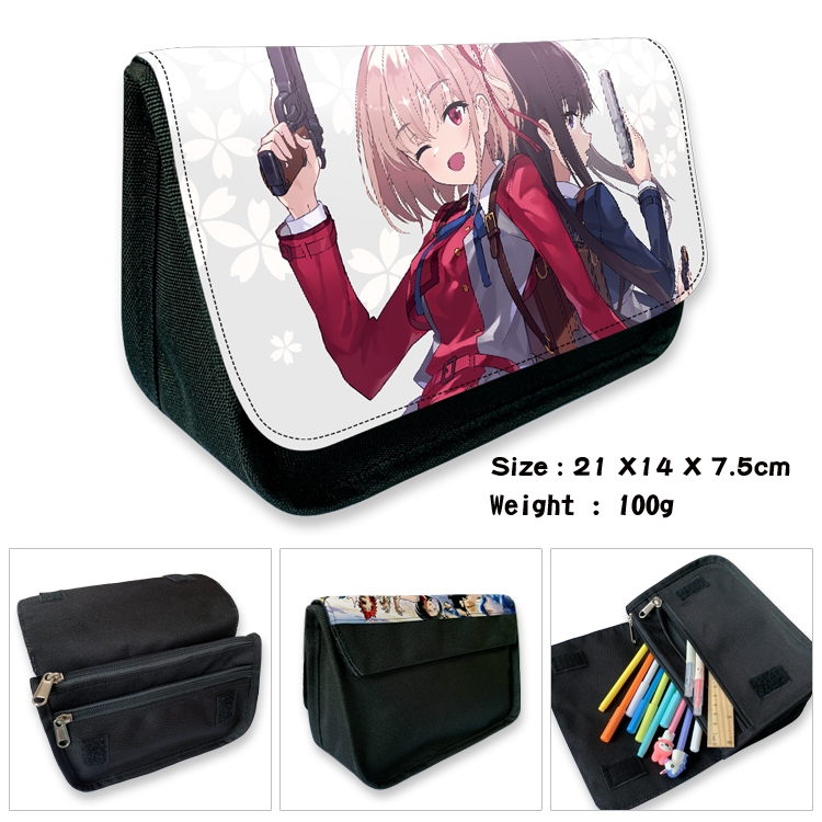 LycorisRecoil Velcro canvas zipper pencil case Pencil Bag 21×14×7.5cm