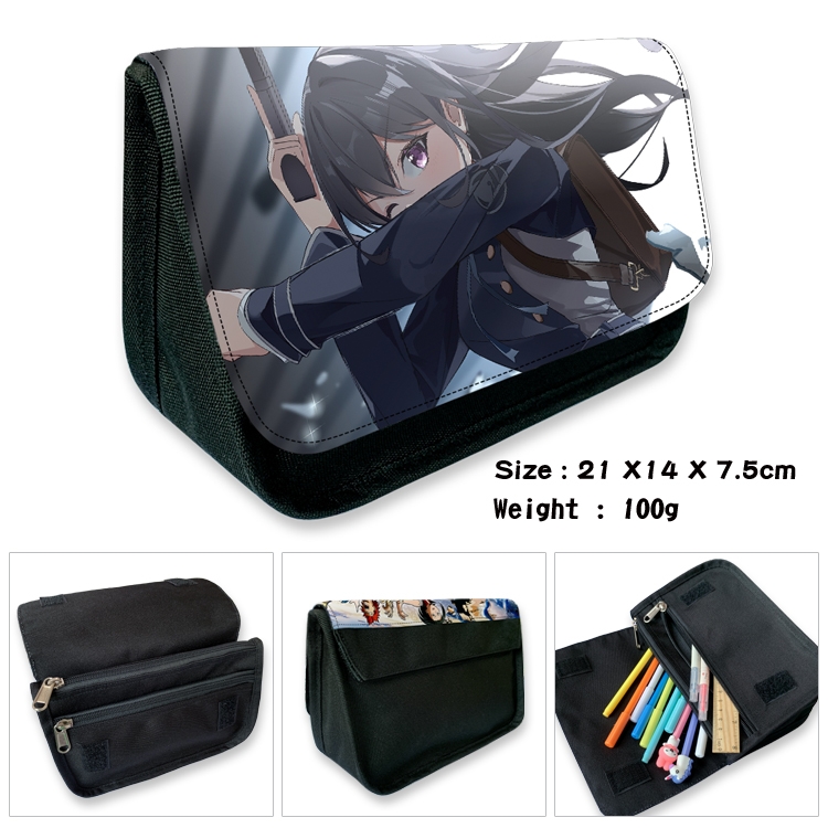 LycorisRecoil Velcro canvas zipper pencil case Pencil Bag 21×14×7.5cm