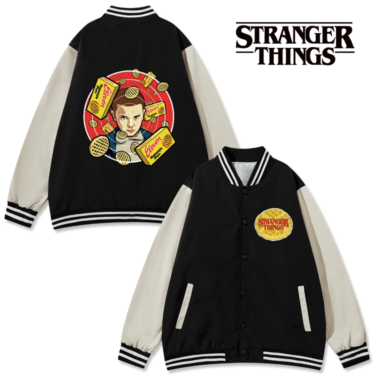 Stranger Things Anime color blocking button top coat from M to 3XL