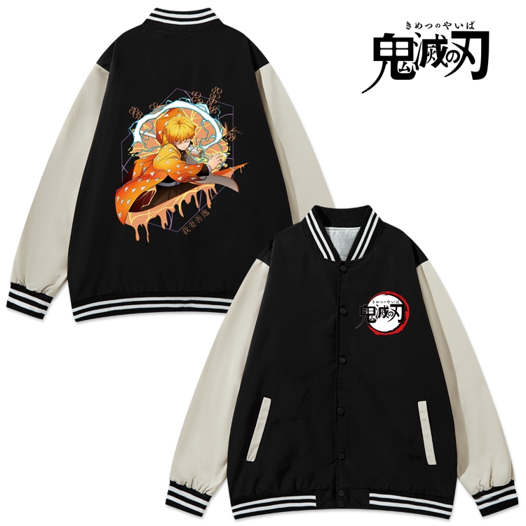 Demon Slayer Kimets Anime color blocking button top coat from M to 3XL