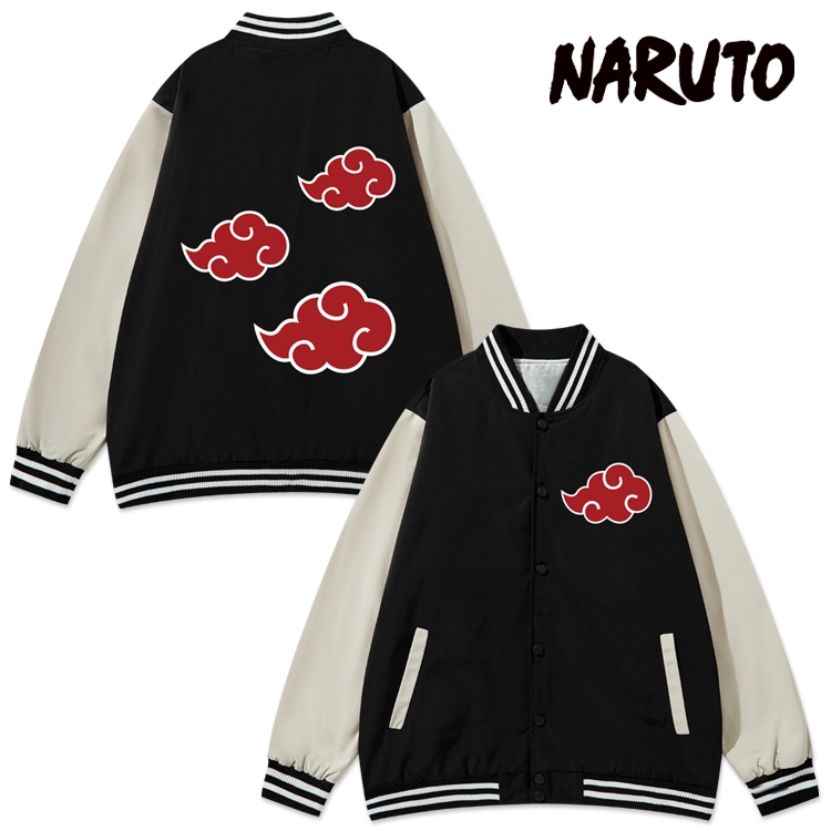 Naruto Anime color blocking button top coat from M to 3XL