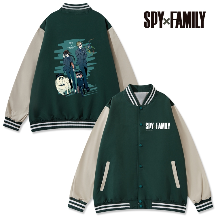 SPY×FAMILY Anime color blocking button top coat from M to 3XL