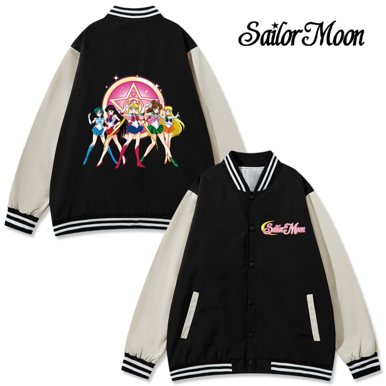 sailormoon Anime color blocking button top coat from M to 3XL