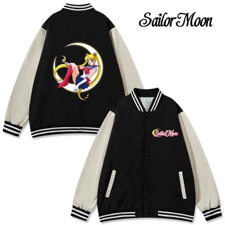 sailormoon Anime color blocking button top coat from M to 3XL