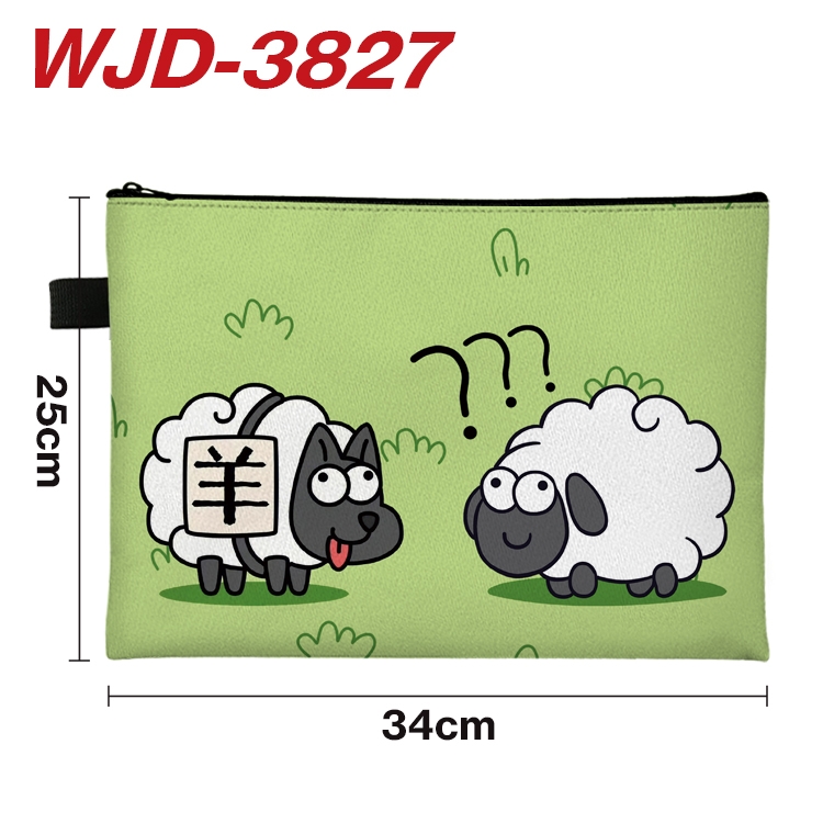 Sheep A Sheep Game Cartoon Full Color A4 Document Bag 34x25cm WJD-3827