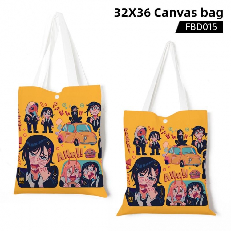 Chainsaw man cartoon canvas bag 32X36CM FBD015