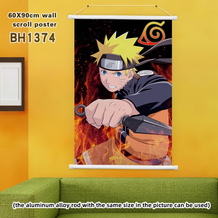Naruto White Plastic rod Cloth painting Wall Scroll 60X90CM BH1374