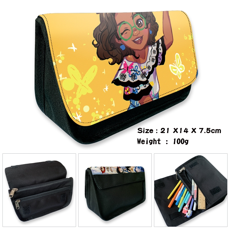 full house of magic Velcro canvas zipper pencil case Pencil Bag 21×14×7.5cm