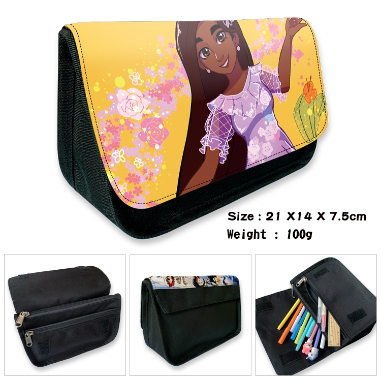 full house of magic Velcro canvas zipper pencil case Pencil Bag 21×14×7.5cm