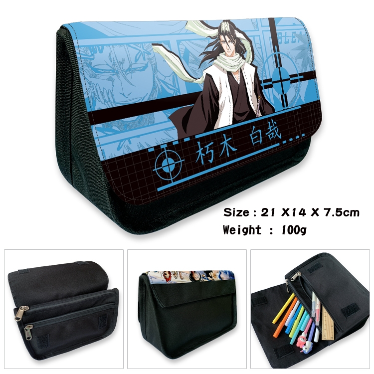 Bleach Velcro canvas zipper pencil case Pencil Bag 21×14×7.5cm