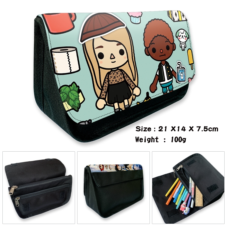 toca life world Velcro canvas zipper pencil case Pencil Bag 21×14×7.5cm