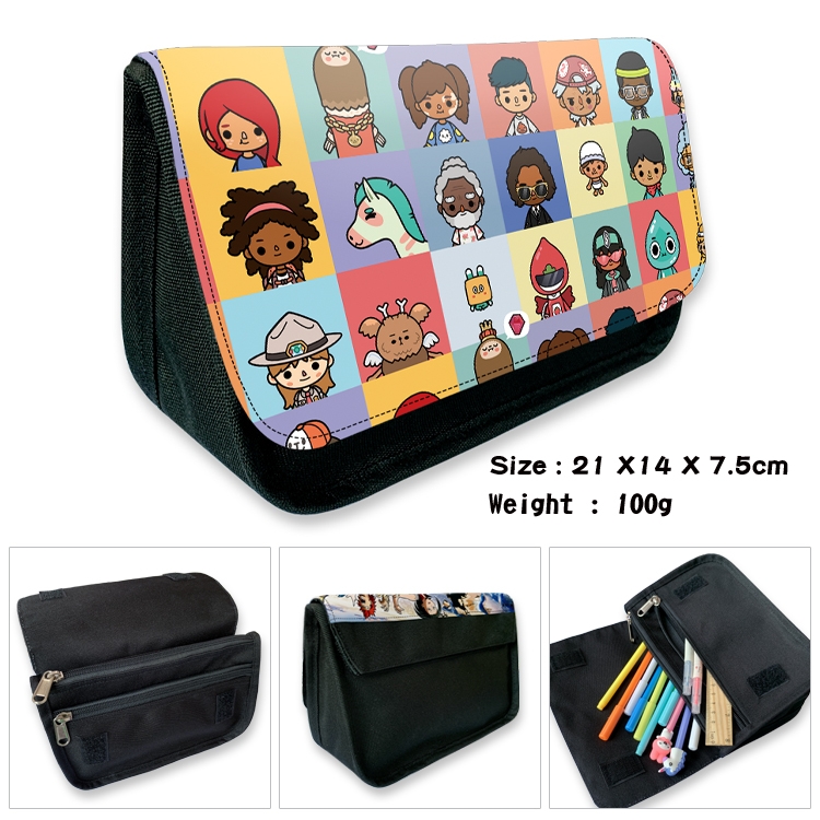 toca life world Velcro canvas zipper pencil case Pencil Bag 21×14×7.5cm