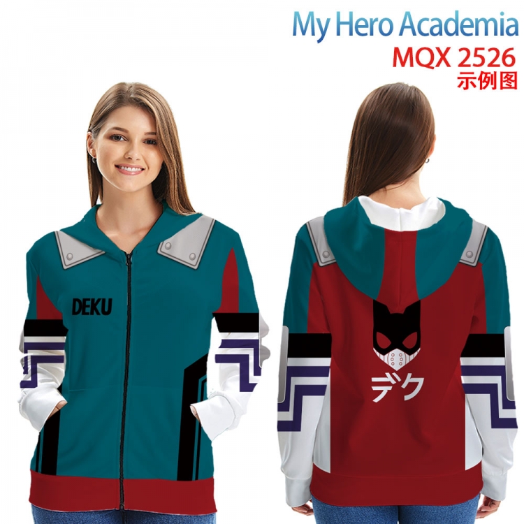 My Hero Academia Long Sleeve Zip Hood Patch Pocket Sweatshirt from 2XS to 4XL  MQX 2526