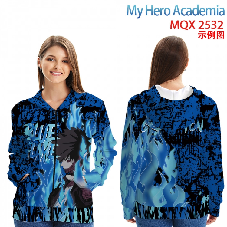 My Hero Academia Long Sleeve Zip Hood Patch Pocket Sweatshirt from 2XS to 4XL  MQX 2532