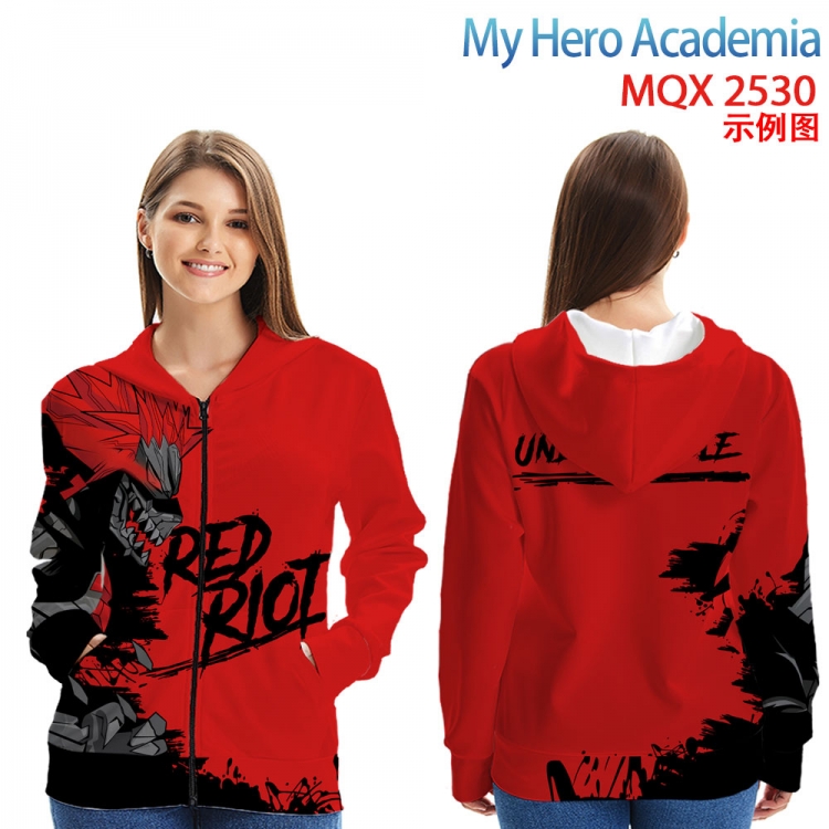My Hero Academia Long Sleeve Zip Hood Patch Pocket Sweatshirt from 2XS to 4XL  MQX 2530