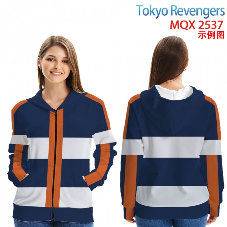 Tokyo Revengers  Long Sleeve Zip Hood Patch Pocket Sweatshirt from 2XS to 4XL MQX 2537