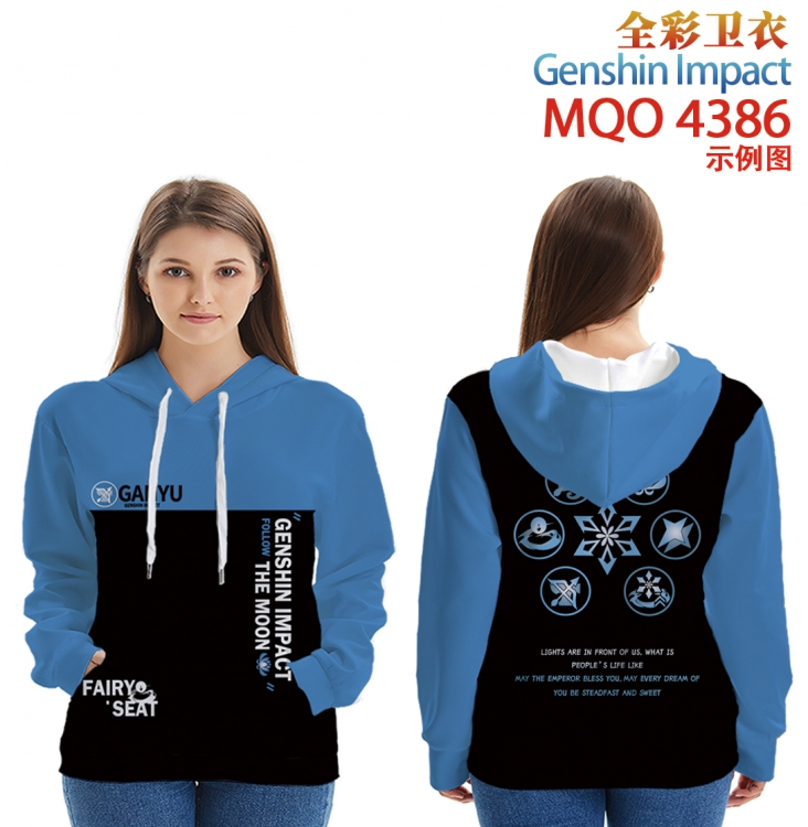 Genshin Impact Long sleeved hooded full-color patch pocket sweater from XXS to 4XL MQO-4386