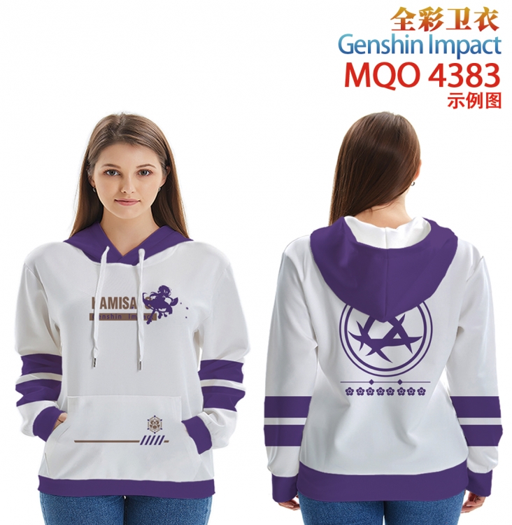 Genshin Impact Long sleeved hooded full-color patch pocket sweater from XXS to 4XL  MQO-4383