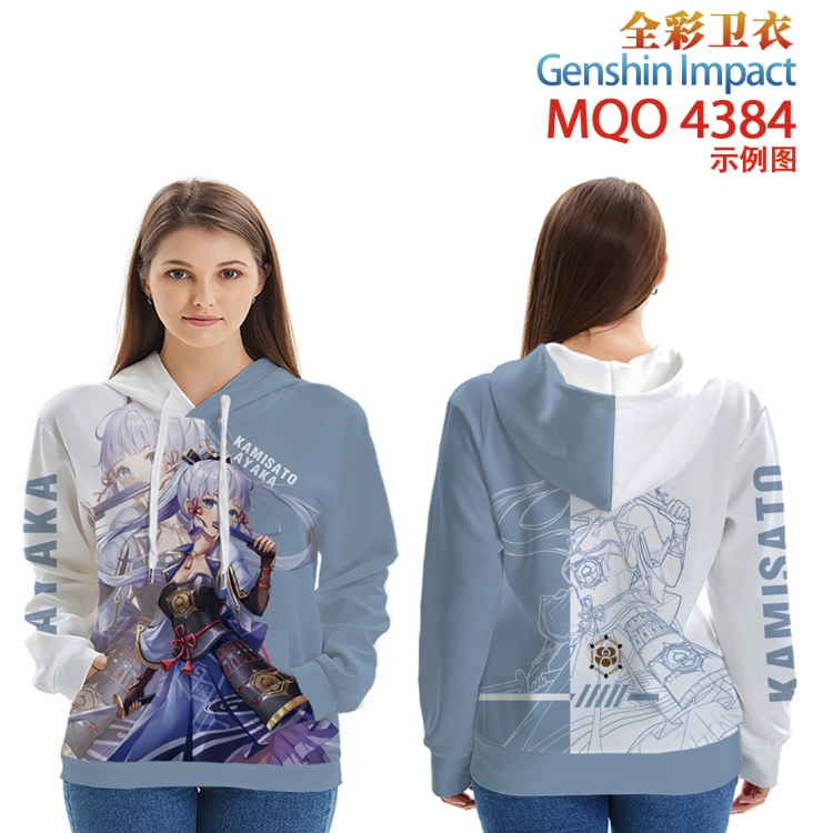 Genshin Impact Long sleeved hooded full-color patch pocket sweater from XXS to 4XL  MQO-4384