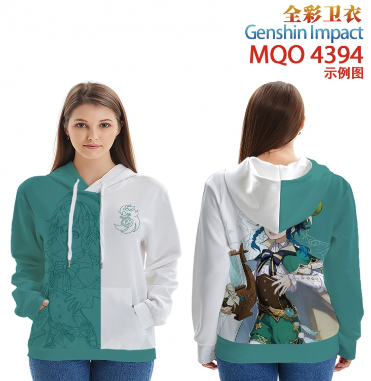 Genshin Impact Long sleeved hooded full-color patch pocket sweater from XXS to 4XL  MQO-4394