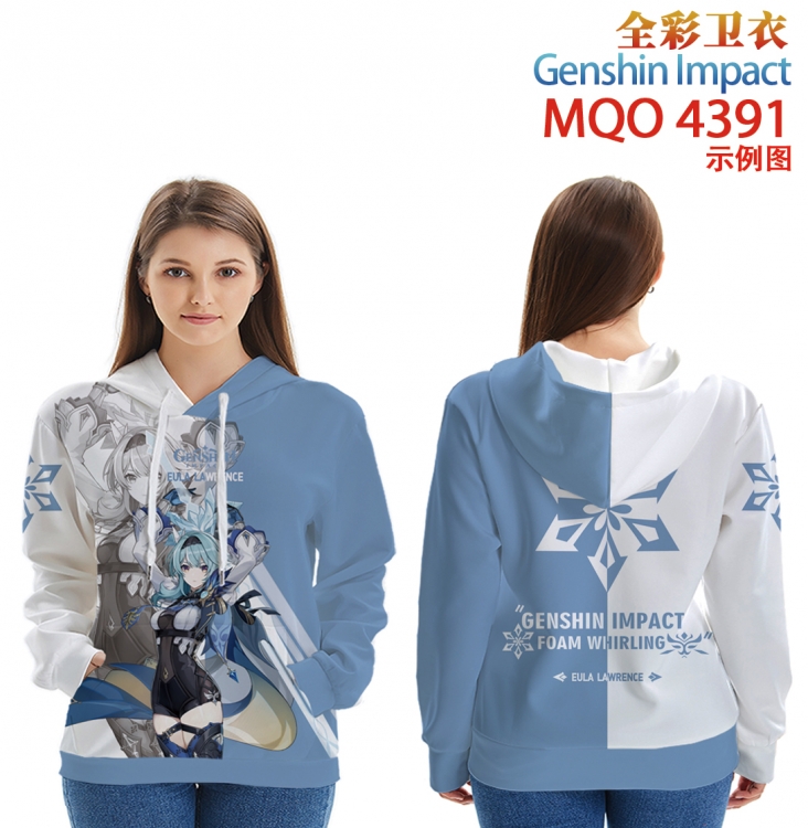 Genshin Impact Long sleeved hooded full-color patch pocket sweater from XXS to 4XL MQO-4391