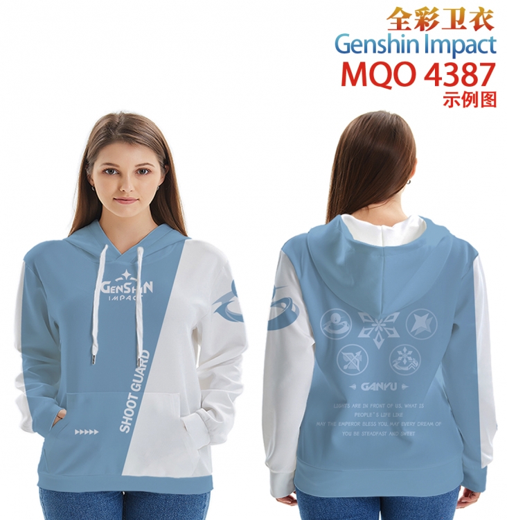 Genshin Impact Long sleeved hooded full-color patch pocket sweater from XXS to 4XL MQO-4387