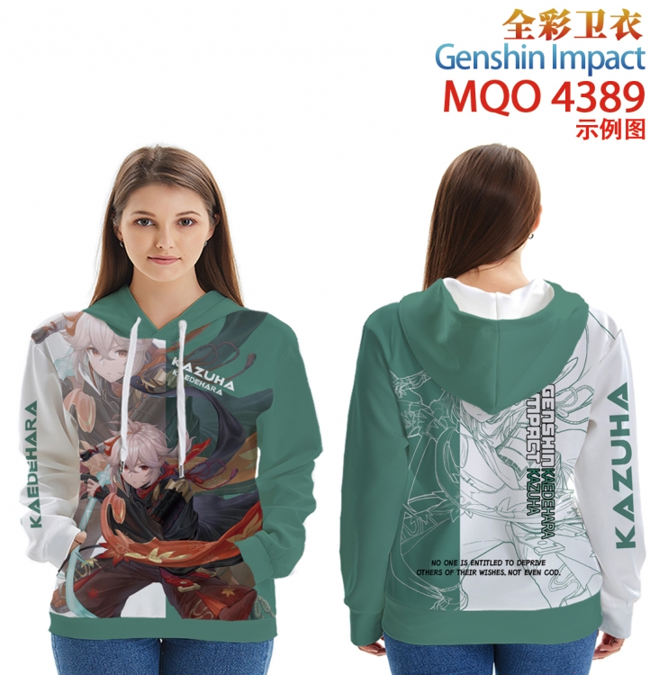 Genshin Impact Long sleeved hooded full-color patch pocket sweater from XXS to 4XL MQO-4389