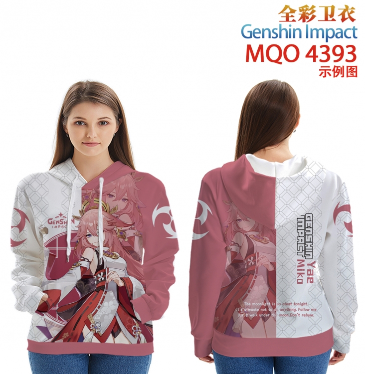 Genshin Impact Long sleeved hooded full-color patch pocket sweater from XXS to 4XL MQO-4393