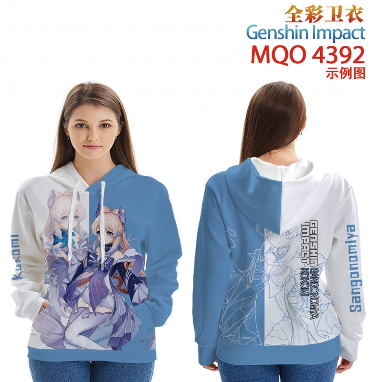 Genshin Impact Long sleeved hooded full-color patch pocket sweater from XXS to 4XL MQO-4392