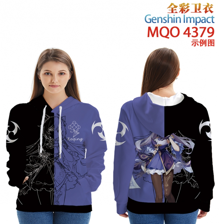 Genshin Impact Long sleeved hooded full-color patch pocket sweater from XXS to 4XL MQO-4379