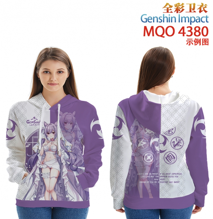 Genshin Impact Long sleeved hooded full-color patch pocket sweater from XXS to 4XL  MQO-4380