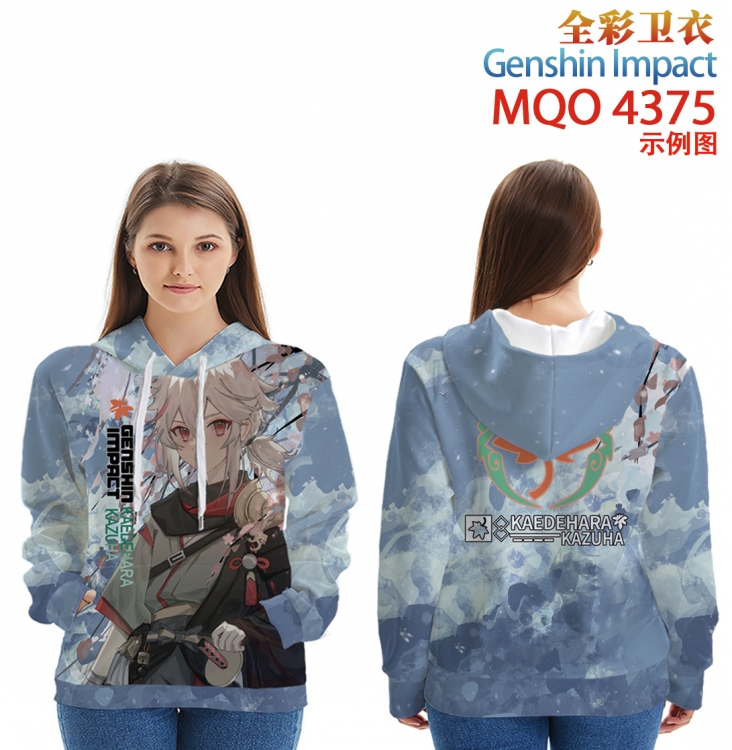 Genshin Impact Long sleeved hooded full-color patch pocket sweater from XXS to 4XL MQO-4375