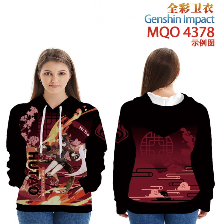 Genshin Impact Long sleeved hooded full-color patch pocket sweater from XXS to 4XL  MQO-4378