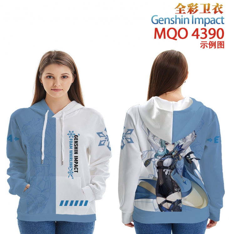 Genshin Impact Long sleeved hooded full-color patch pocket sweater from XXS to 4XL MQO-4390