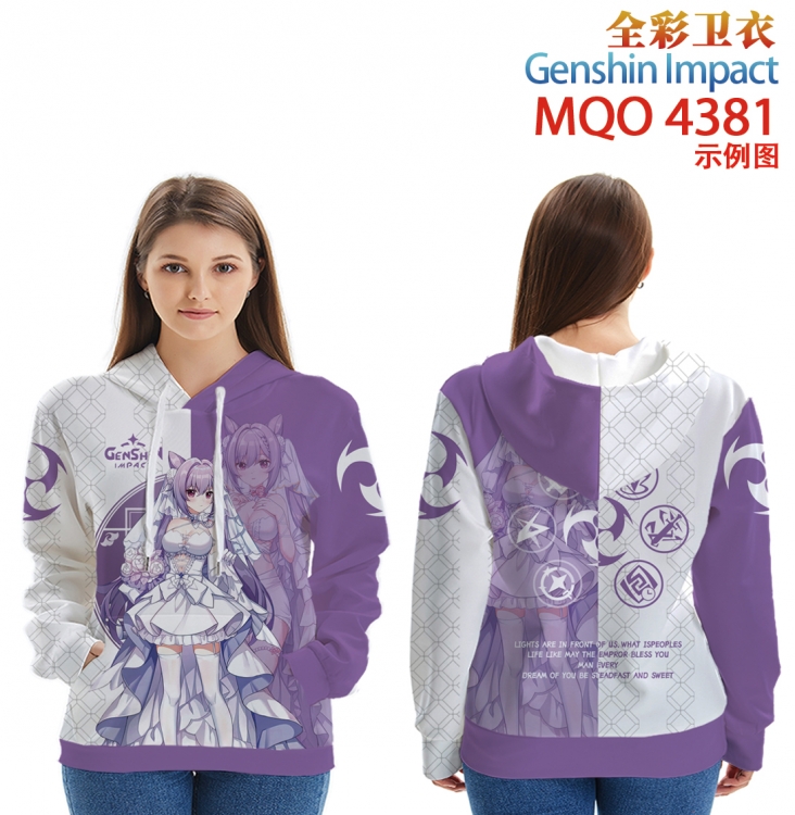 Genshin Impact Long sleeved hooded full-color patch pocket sweater from XXS to 4XL MQO-4381