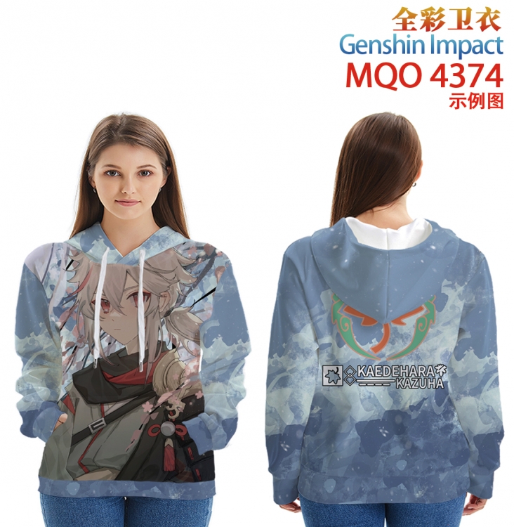 Genshin Impact Long sleeved hooded full-color patch pocket sweater from XXS to 4XL MQO-4374