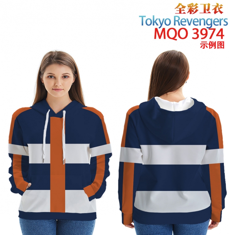 Tokyo Revengers Long sleeved hooded full-color patch pocket sweater from XXS to 4XL MQO 3974  