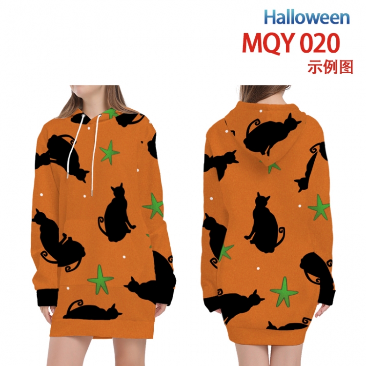 Helloween Full color printed hooded long sweater from XS to 4XL MQY-020
