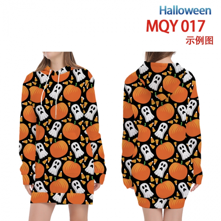 Helloween Full color printed hooded long sweater from XS to 4XL MQY-017