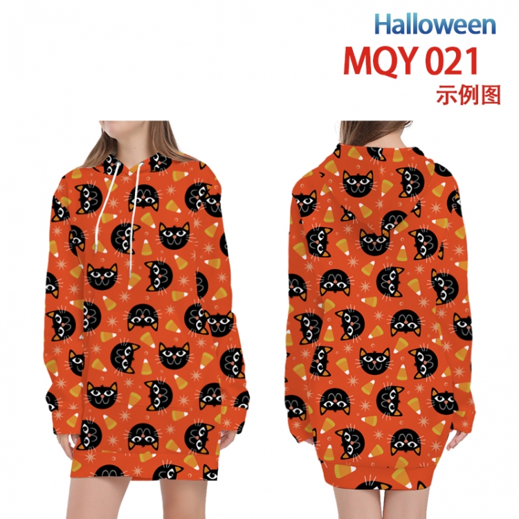 Helloween Full color printed hooded long sweater from XS to 4XL MQY-021