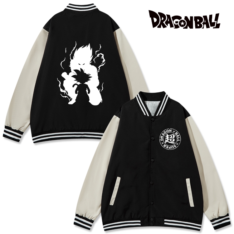 DRAGON BALL Anime color blocking button top coat from M to 3XL