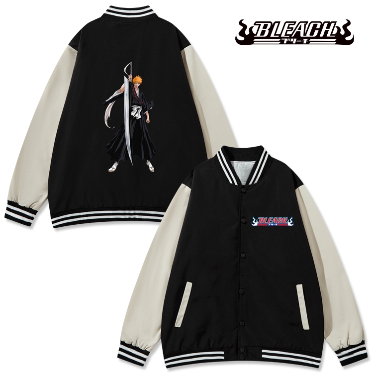 Bleach Anime color blocking button top coat from M to 3XL