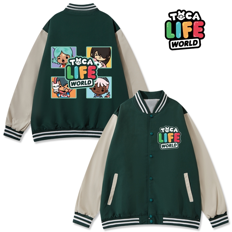 toca life world Anime color blocking button top coat from M to 3XL